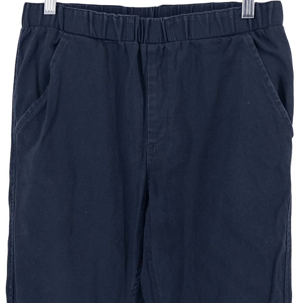 Bearded Goat Mens M Pants Navy Blue Elastic Waist Stretch Twill Gorpcore Utility - Picture 3 of 16